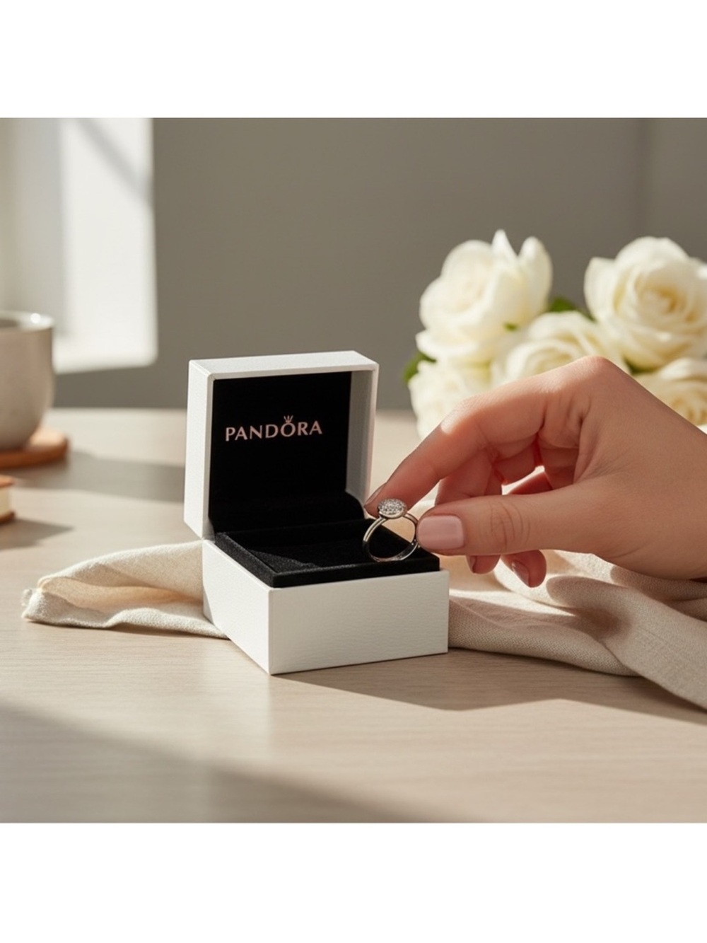 Pandora women's Dazzling Droplets 925 silver sparkling cubic zirconia ring